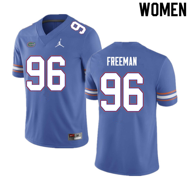 Women #96 Travis Freeman Florida Gators College Football Jerseys Sale-Blue